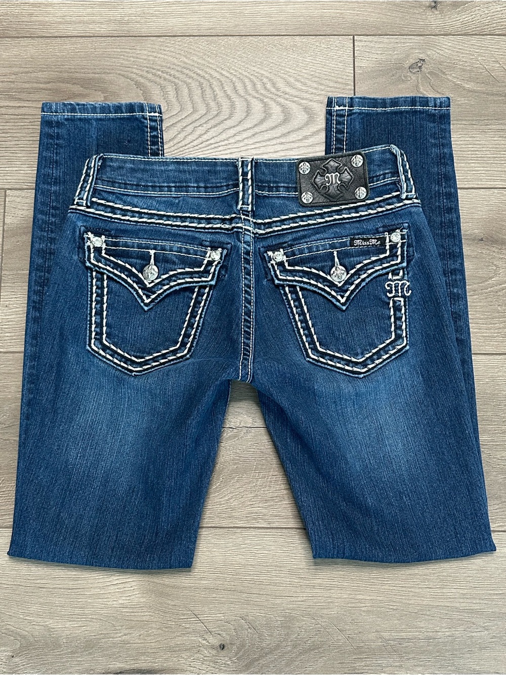 Miss Me Low Rise Skinny Stretch Blue Jeans Size 28